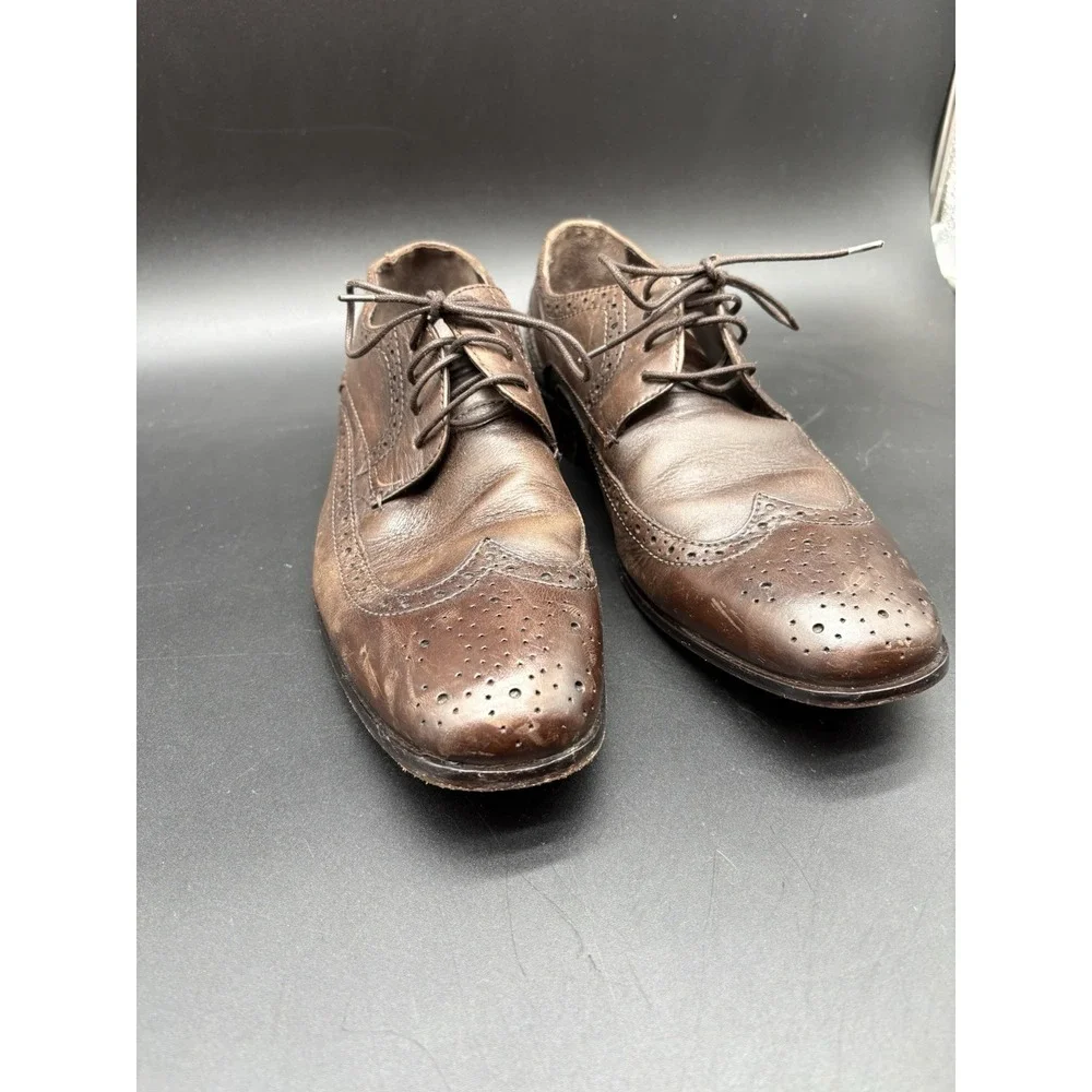 Bostonian Brown Leather Wingtip‎ Oxford Dress Shoes Mens 9W Vintage